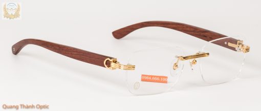 Gọng kính Cartier CT02860 gỗ tự nhiên Bubinga