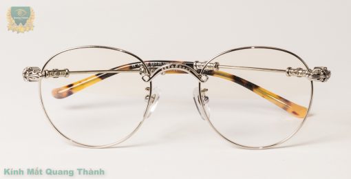 Gọng Kính Chrome Hearts BUBBA II khung viền Titanium mạ PVD với chuôi nhựa Acetate vân đồi mồi cao cấp
