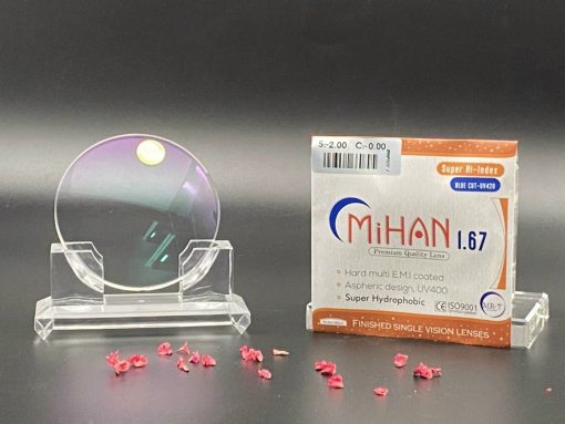Tròng kính MiHAN 1.67 siêu mỏng, chống ánh sáng xanh Blue Cut